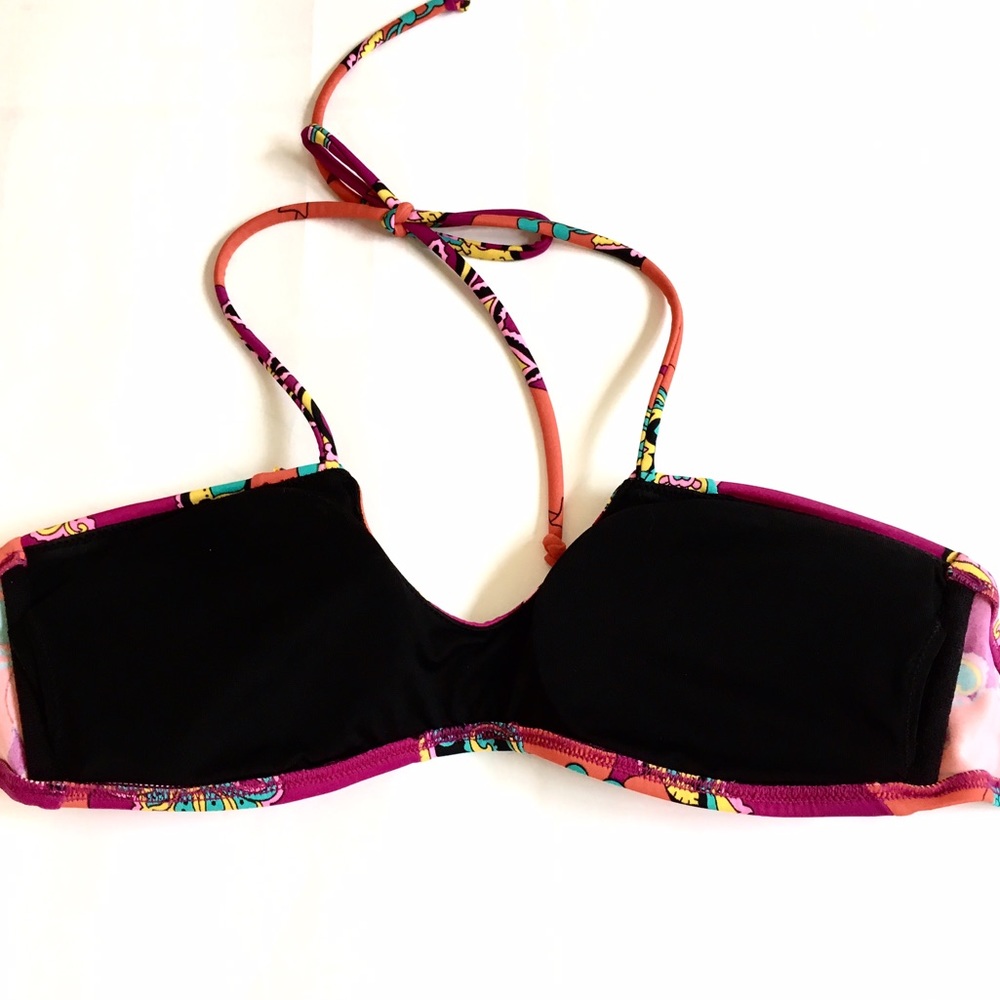 Vintage Y2K Victoria's Secret Embellished Beaded Paisley Pink Orange Boho Bikini - Picture 4 of 4